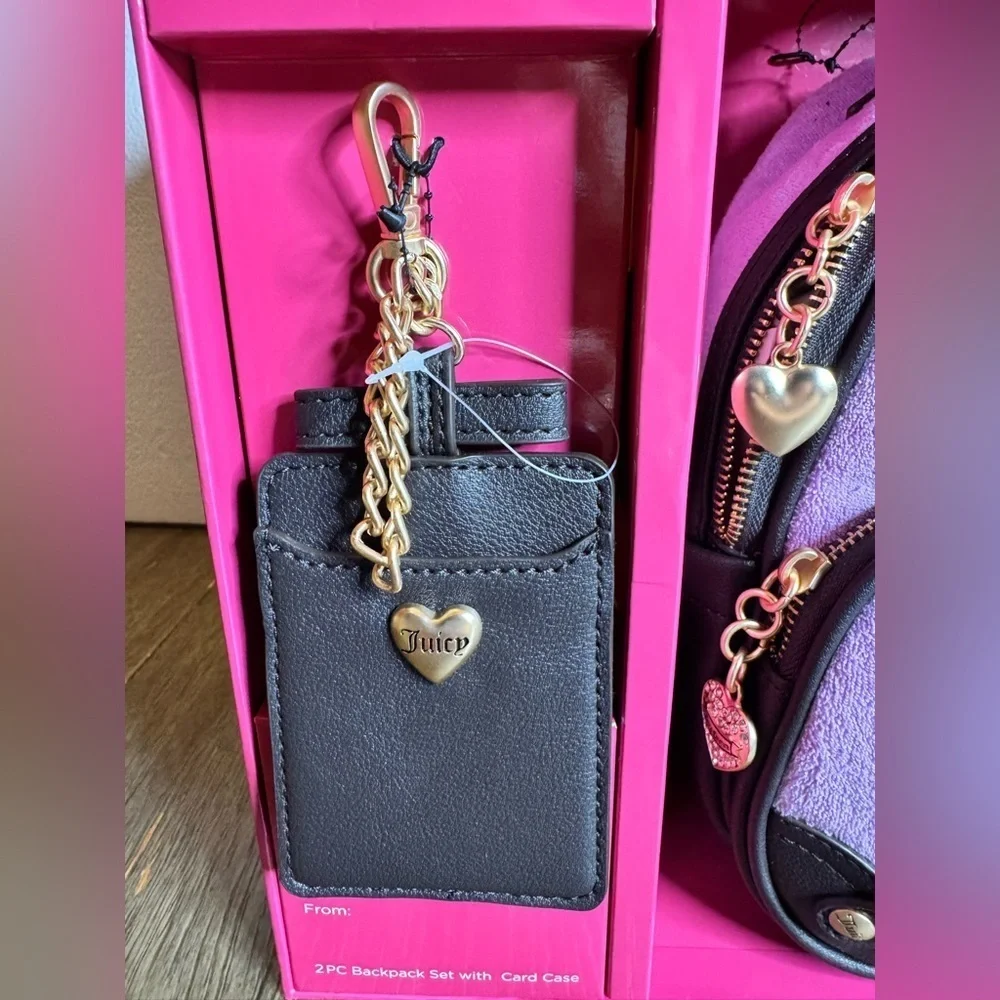 Juicy Couture Purple Backpack with Card Case